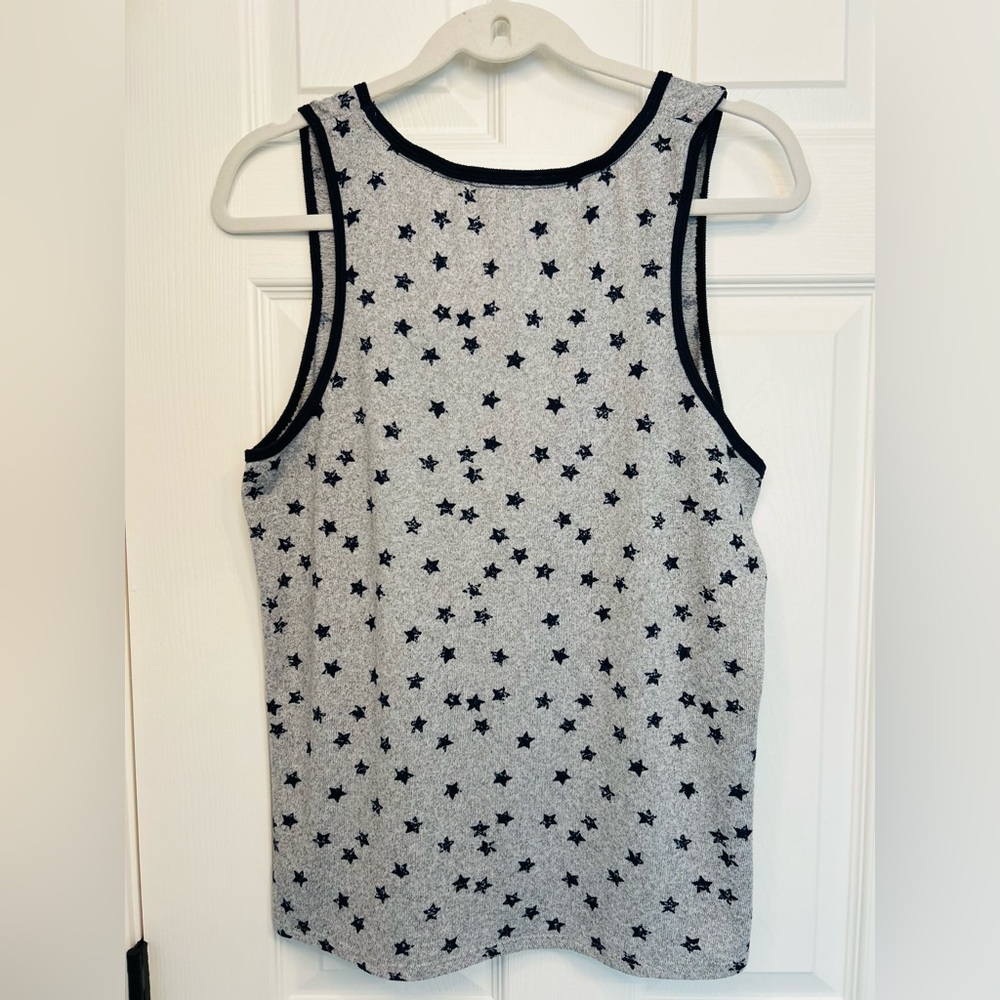 Lucky Brand Navy and Grey Star Pattern Tank Top size L - Picture 3 of 3